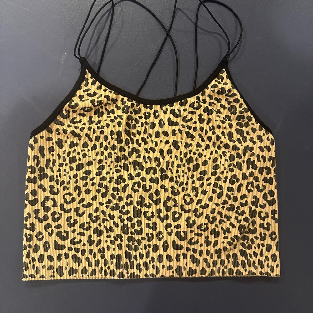 Leopard Print Women's Cropped Tank